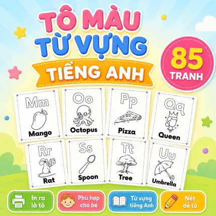 85+ Tranh tô màu học từ vựng Tiếng Anh cho bé vừa chơi vừa học