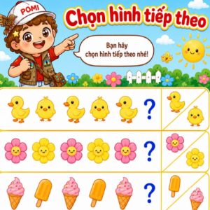 bài tập tư duy logic cho bé 4 tuổi